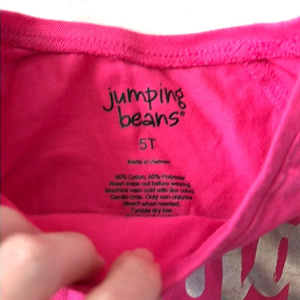 Girls 5T Long Sleeve Short Hot Pink Strong Girls Size 5 Kids Top